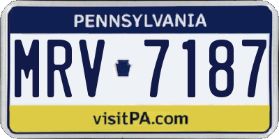 PA license plate MRV7187