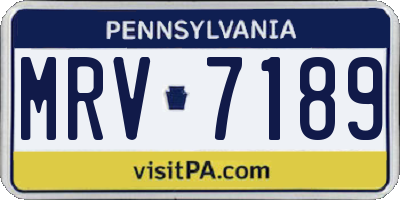 PA license plate MRV7189