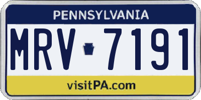 PA license plate MRV7191