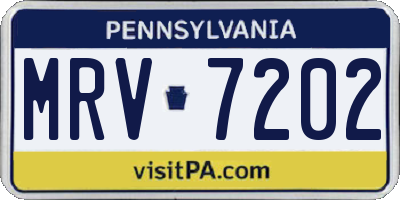 PA license plate MRV7202
