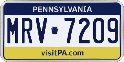 PA license plate MRV7209