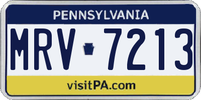 PA license plate MRV7213