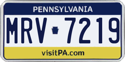 PA license plate MRV7219