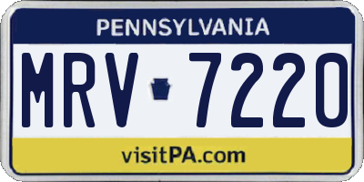 PA license plate MRV7220