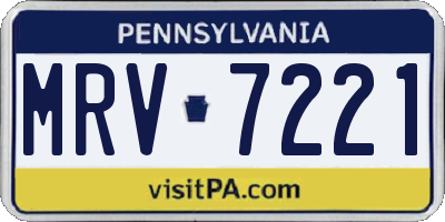PA license plate MRV7221