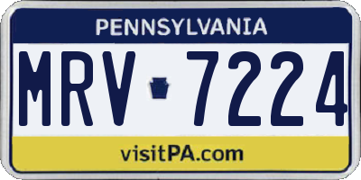 PA license plate MRV7224