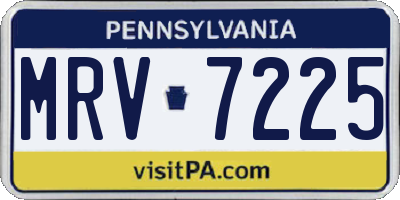 PA license plate MRV7225