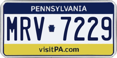 PA license plate MRV7229