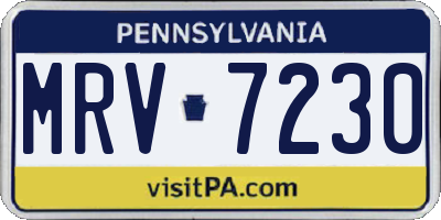 PA license plate MRV7230