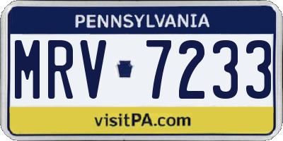 PA license plate MRV7233