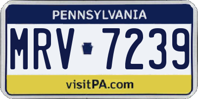 PA license plate MRV7239