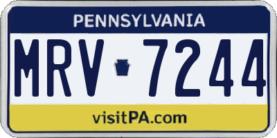 PA license plate MRV7244