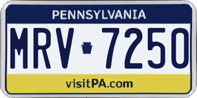 PA license plate MRV7250