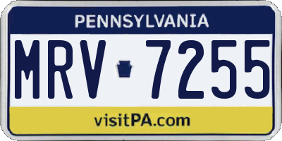 PA license plate MRV7255