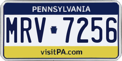 PA license plate MRV7256