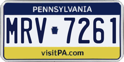 PA license plate MRV7261
