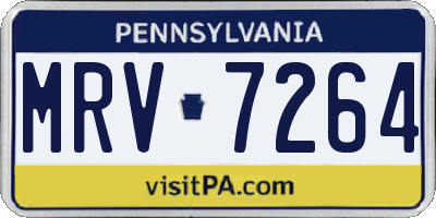 PA license plate MRV7264