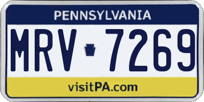 PA license plate MRV7269