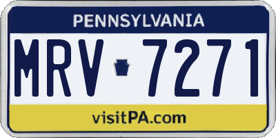 PA license plate MRV7271