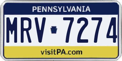 PA license plate MRV7274