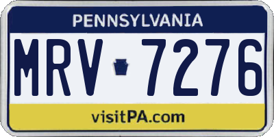 PA license plate MRV7276