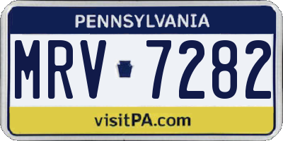 PA license plate MRV7282