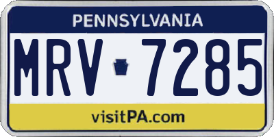 PA license plate MRV7285