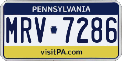 PA license plate MRV7286