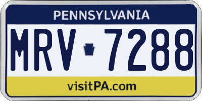 PA license plate MRV7288