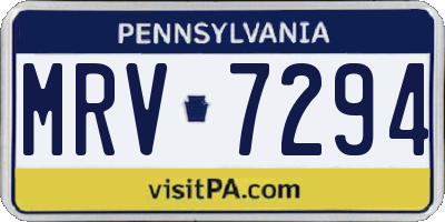 PA license plate MRV7294