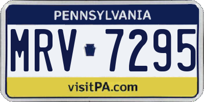 PA license plate MRV7295