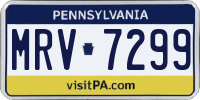PA license plate MRV7299