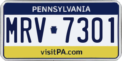 PA license plate MRV7301