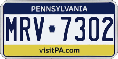 PA license plate MRV7302