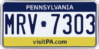 PA license plate MRV7303