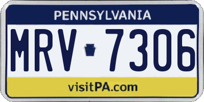 PA license plate MRV7306