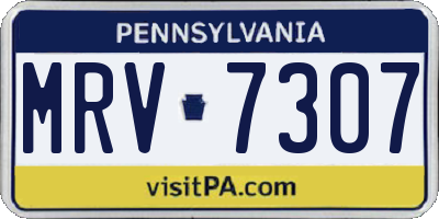 PA license plate MRV7307