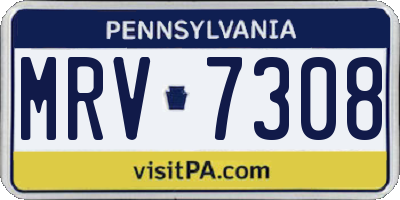 PA license plate MRV7308