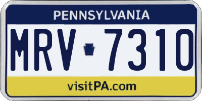 PA license plate MRV7310