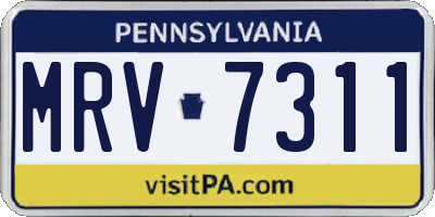 PA license plate MRV7311