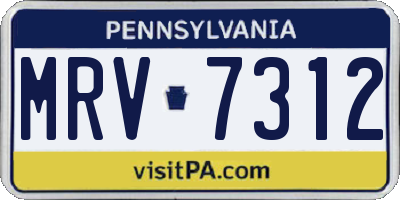 PA license plate MRV7312