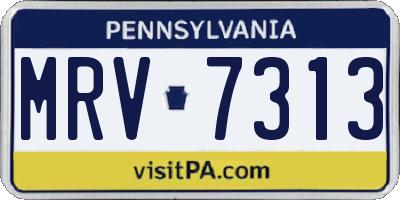 PA license plate MRV7313