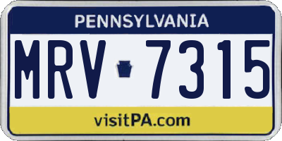 PA license plate MRV7315