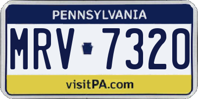 PA license plate MRV7320