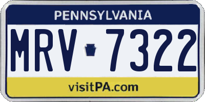 PA license plate MRV7322