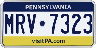 PA license plate MRV7323