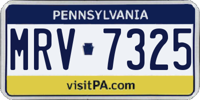 PA license plate MRV7325