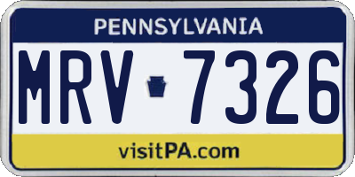 PA license plate MRV7326