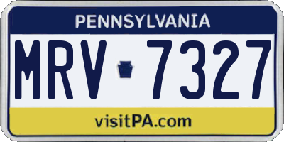 PA license plate MRV7327