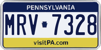 PA license plate MRV7328